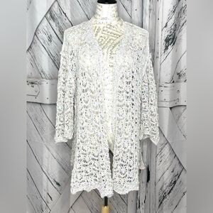 POL Rainbow Confetti Cardigan Open Front M/L